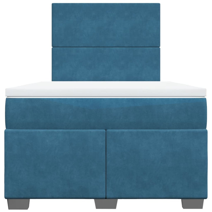 kontinentalseng med madras 120x190 cm velour blå