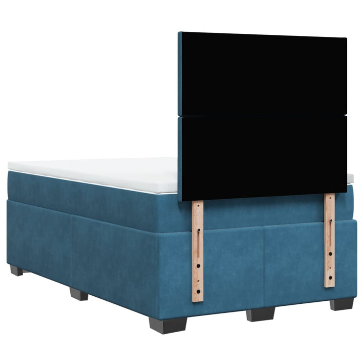 kontinentalseng med madras 120x190 cm velour blå