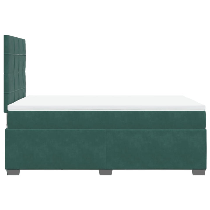 kontinentalseng med madras 120x190 cm velour mørkegrøn