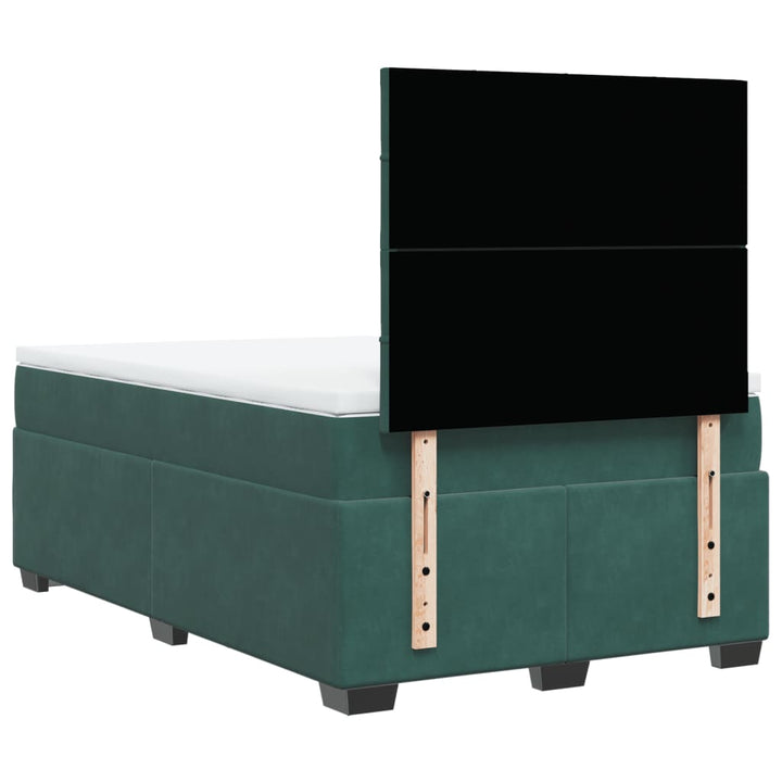 kontinentalseng med madras 120x190 cm velour mørkegrøn
