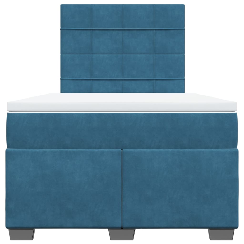 kontinentalseng med madras 120x190 cm velour blå