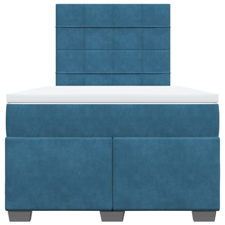 kontinentalseng med madras 120x190 cm velour blå