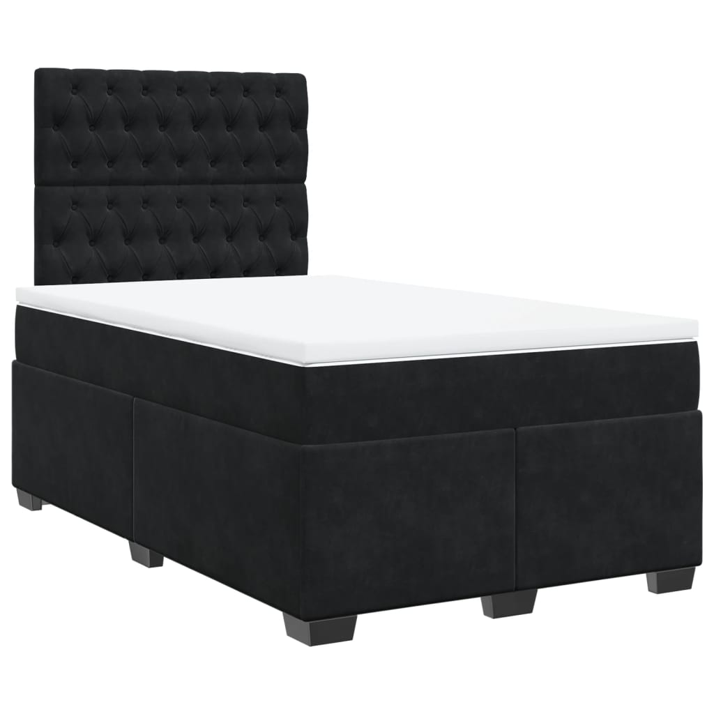 kontinentalseng med madras 120x190 cm velour sort