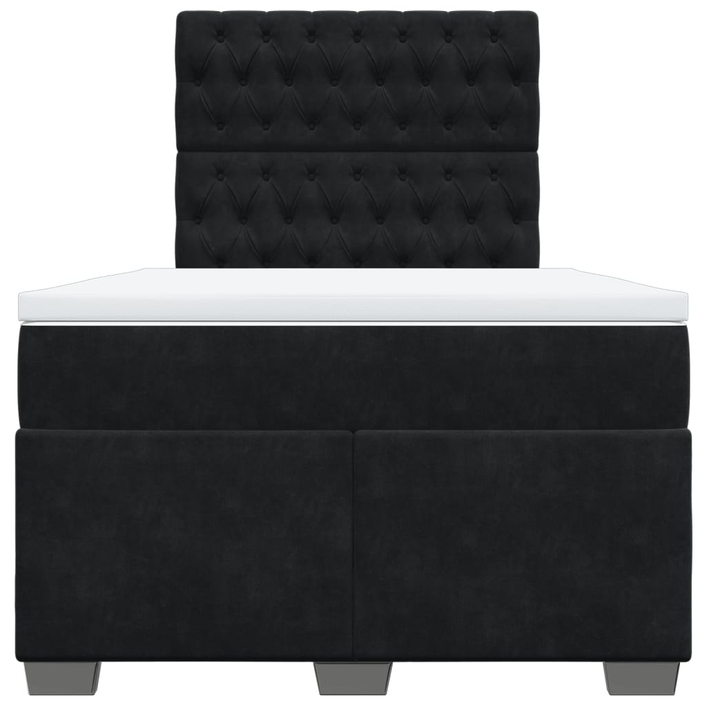 kontinentalseng med madras 120x190 cm velour sort