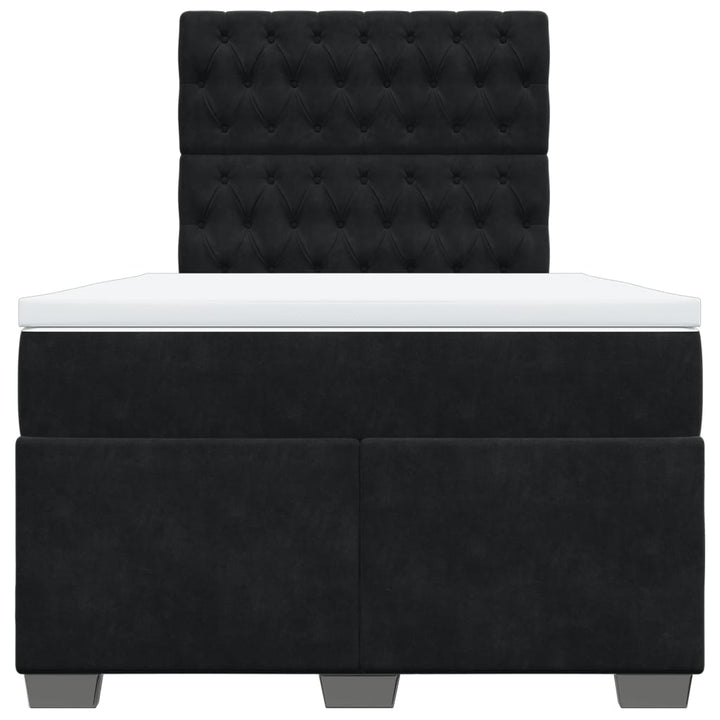 kontinentalseng med madras 120x190 cm velour sort