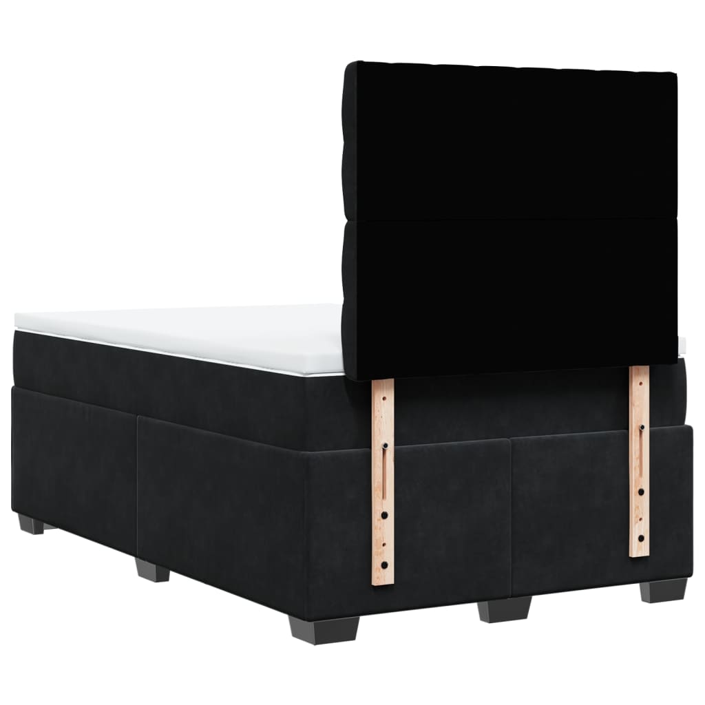 kontinentalseng med madras 120x190 cm velour sort