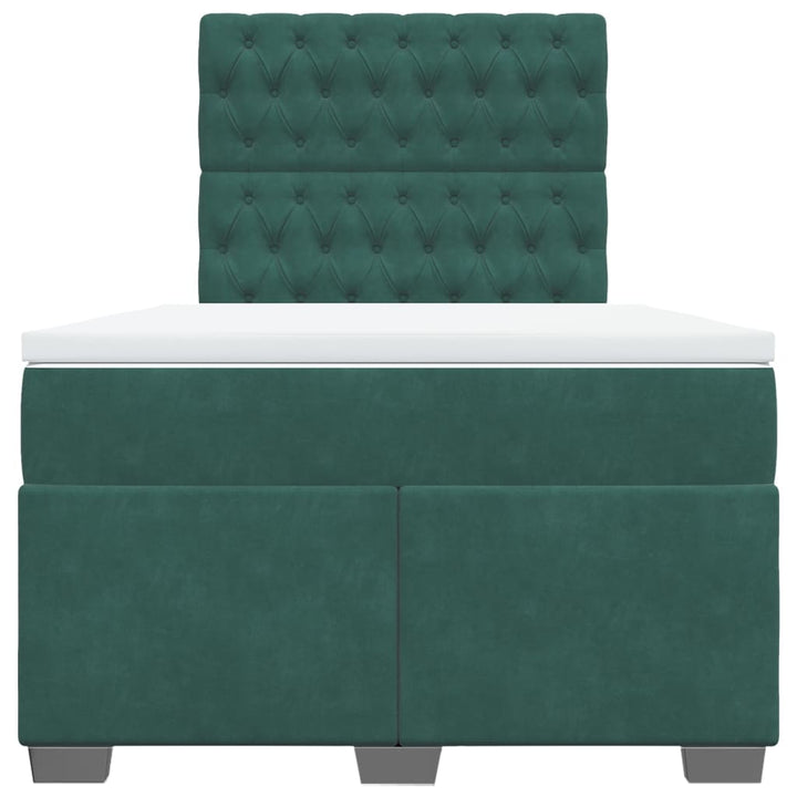 kontinentalseng med madras 120x190 cm velour mørkegrøn