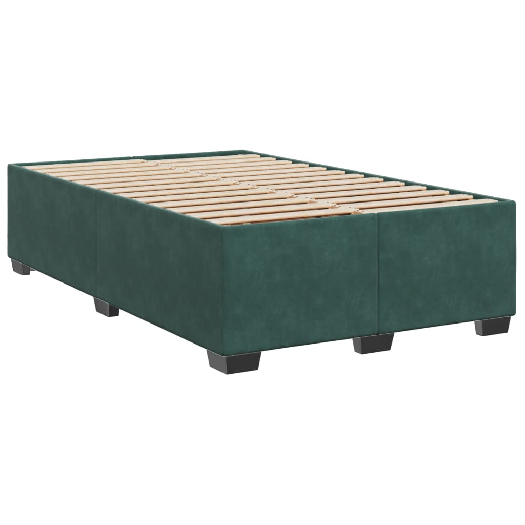 kontinentalseng med madras 120x190 cm velour mørkegrøn