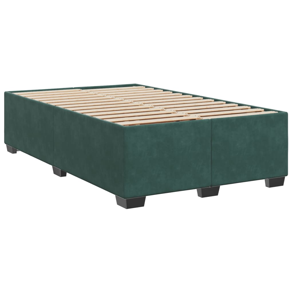 kontinentalseng med madras 120x190 cm velour mørkegrøn