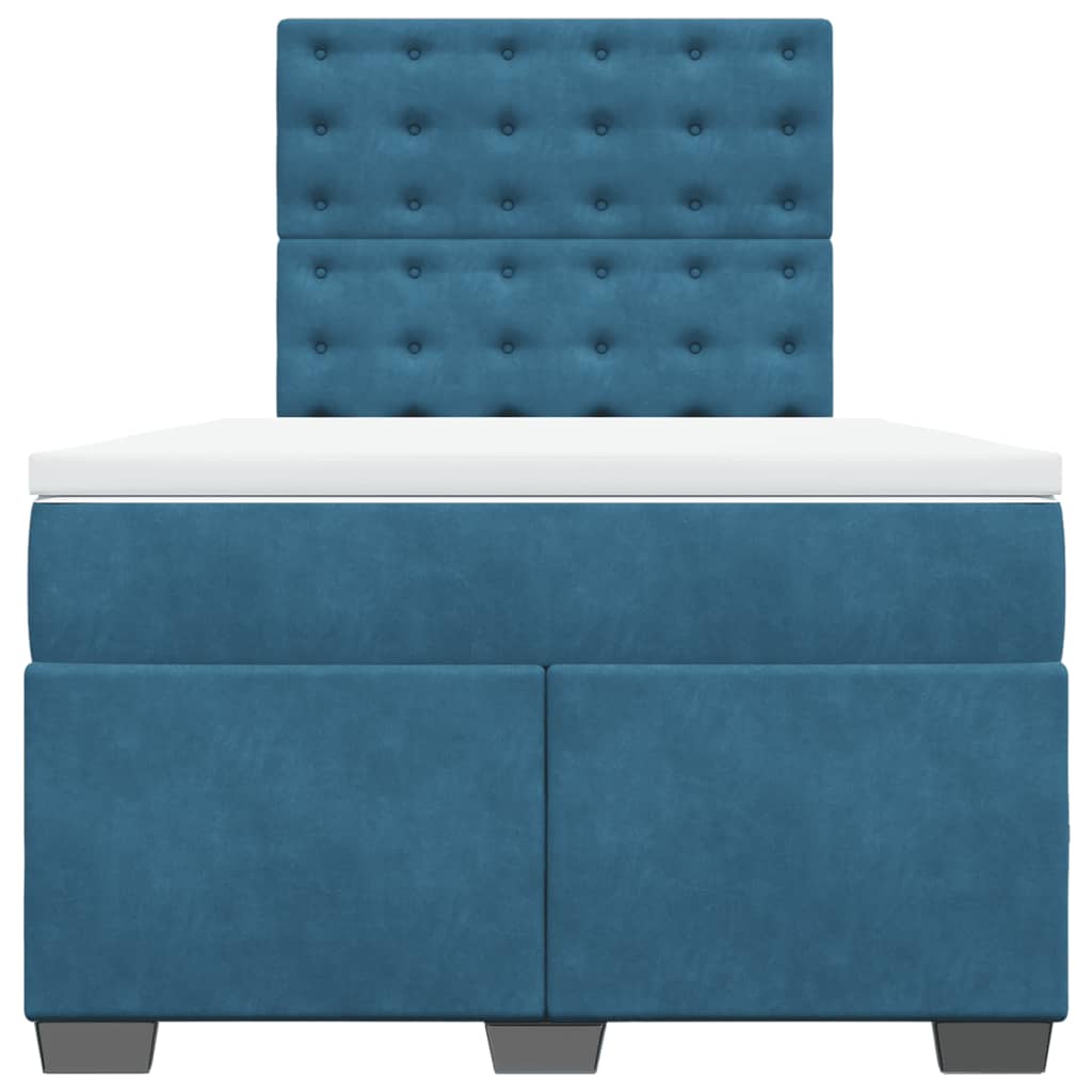 kontinentalseng med madras 120x190 cm velour blå
