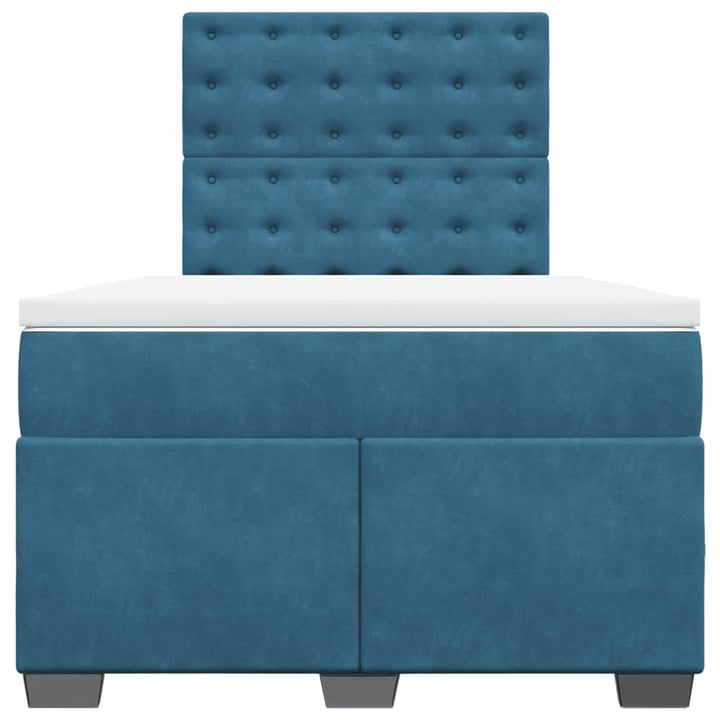 kontinentalseng med madras 120x190 cm velour blå
