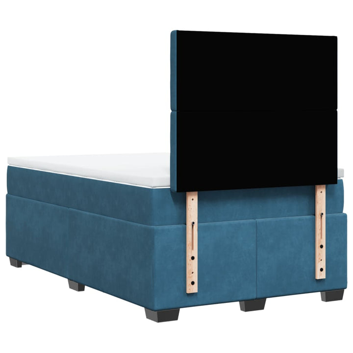 kontinentalseng med madras 120x190 cm velour blå
