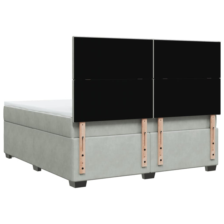 kontinentalseng med madras 180x200 cm fløjl lysegrå