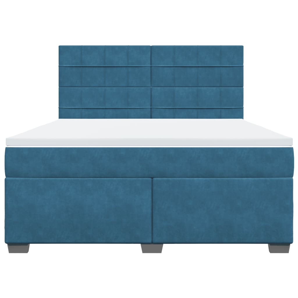 kontinentalseng med madras 180x200 cm fløjl blå