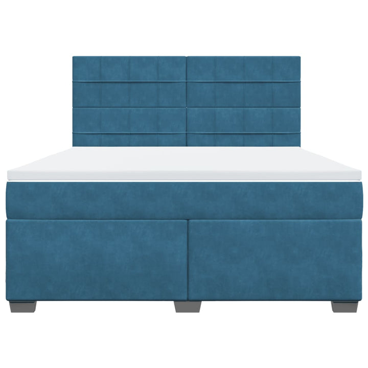 kontinentalseng med madras 180x200 cm fløjl blå