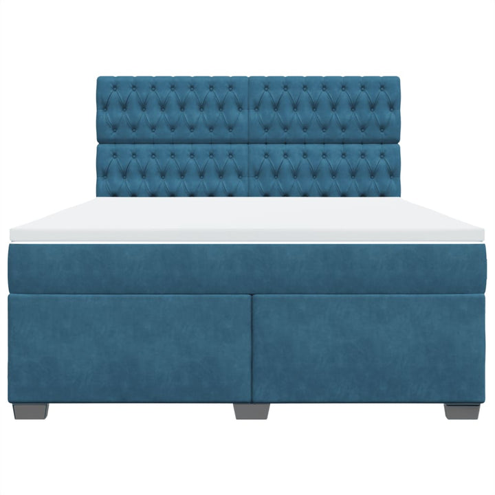 kontinentalseng med madras 180x200 cm fløjl blå