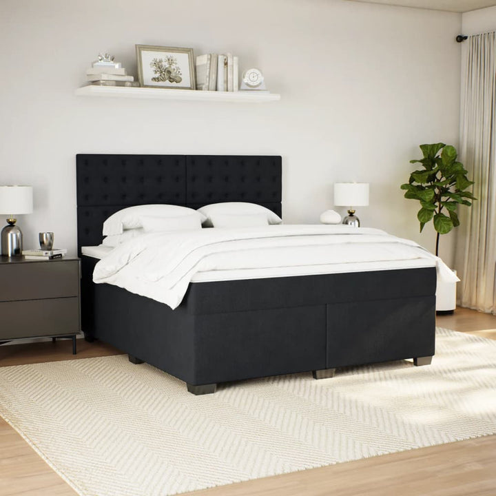 kontinentalseng med madras 180x200 cm fløjl sort