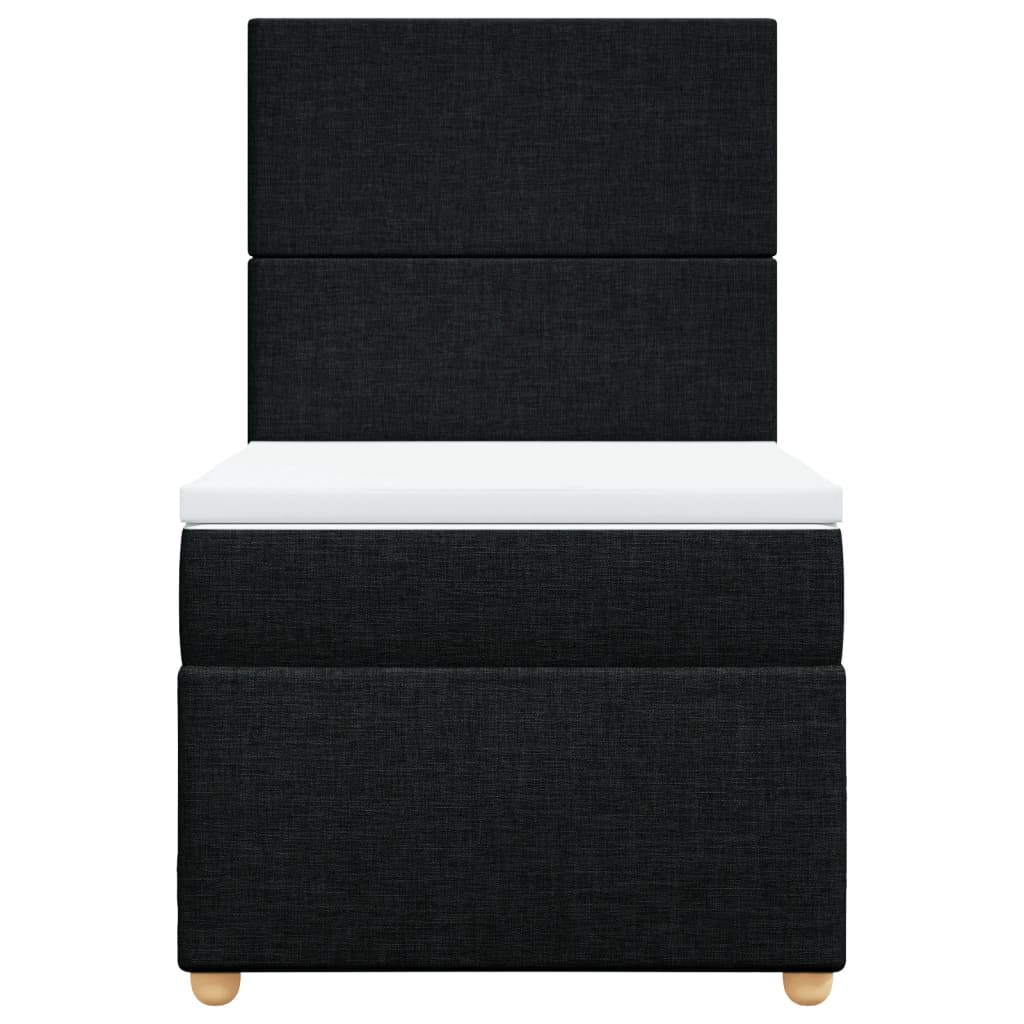 kontinentalseng med madras 80x200 cm stof sort