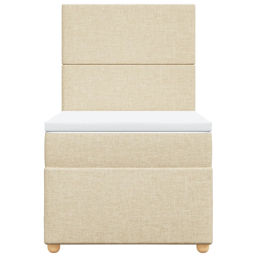 kontinentalseng med madras 80x200 cm stof cremefarvet