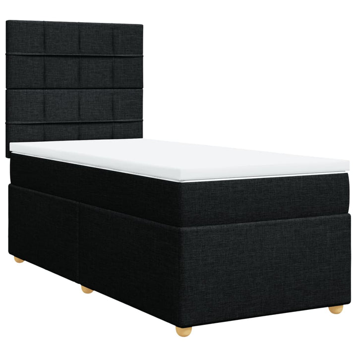 kontinentalseng med madras 80x200 cm stof sort