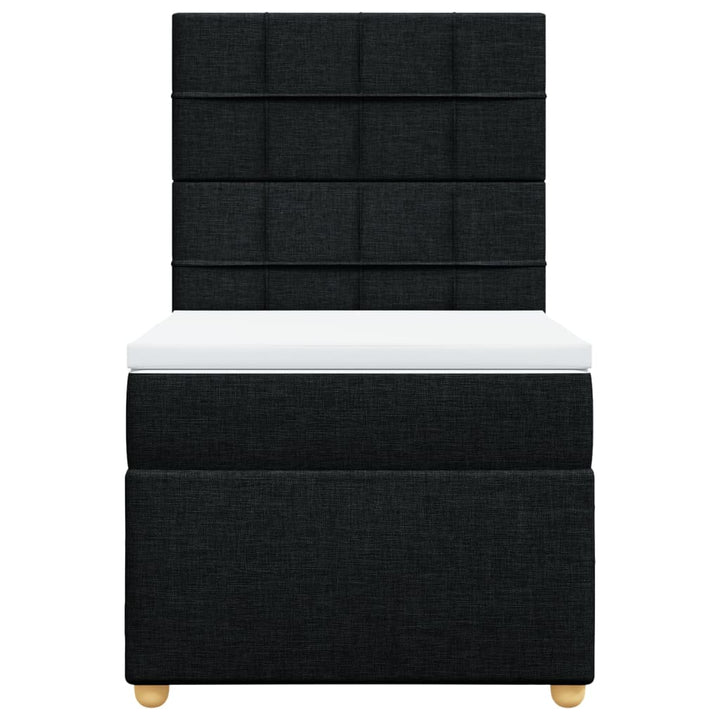 kontinentalseng med madras 80x200 cm stof sort