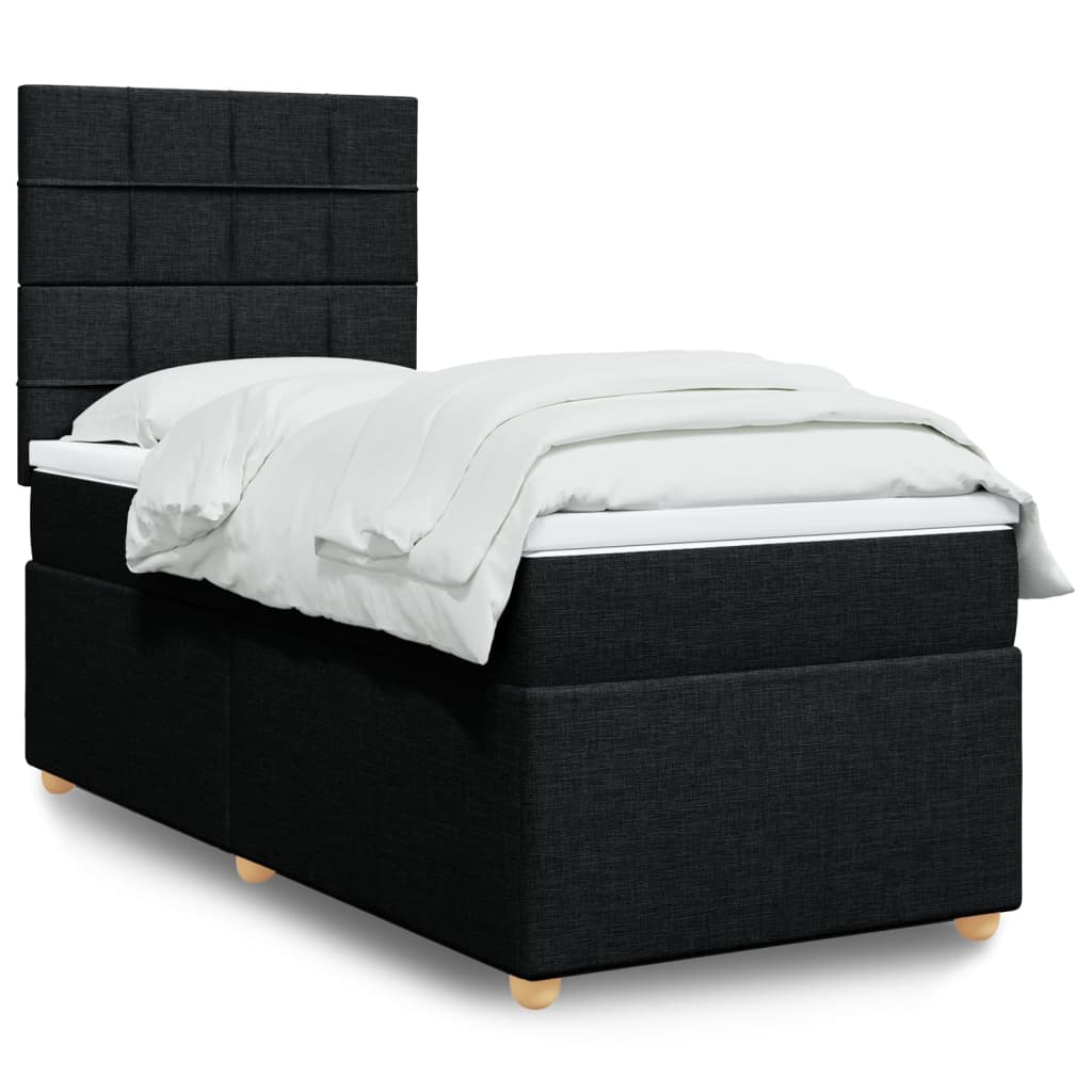 kontinentalseng med madras 80x200 cm stof sort