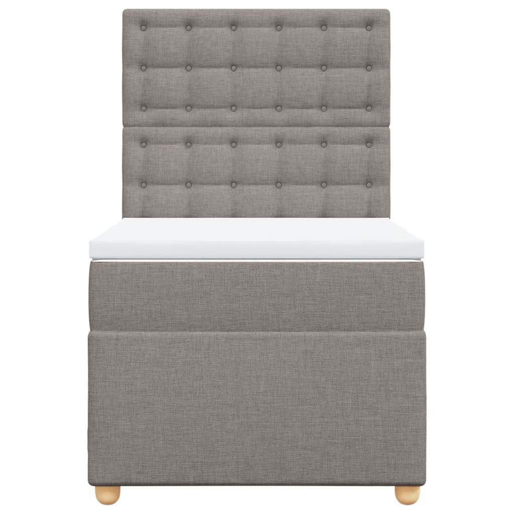 kontinentalseng med madras 80x200 cm stof gråbrun