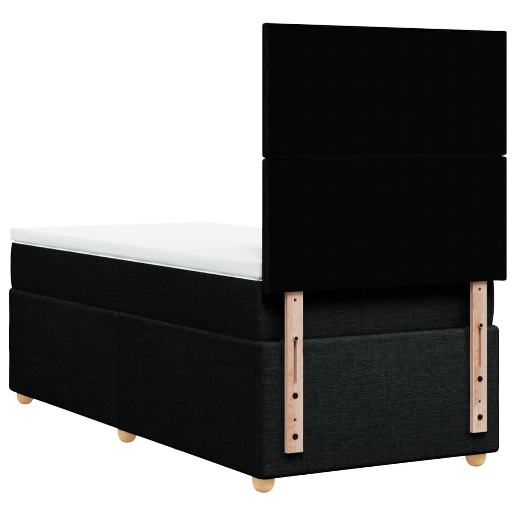 kontinentalseng med madras 90x190 cm stof sort