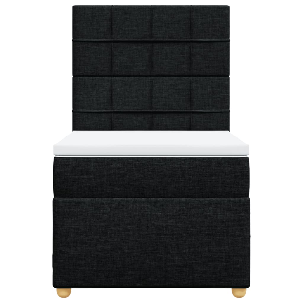 kontinentalseng med madras 90x190 cm stof sort