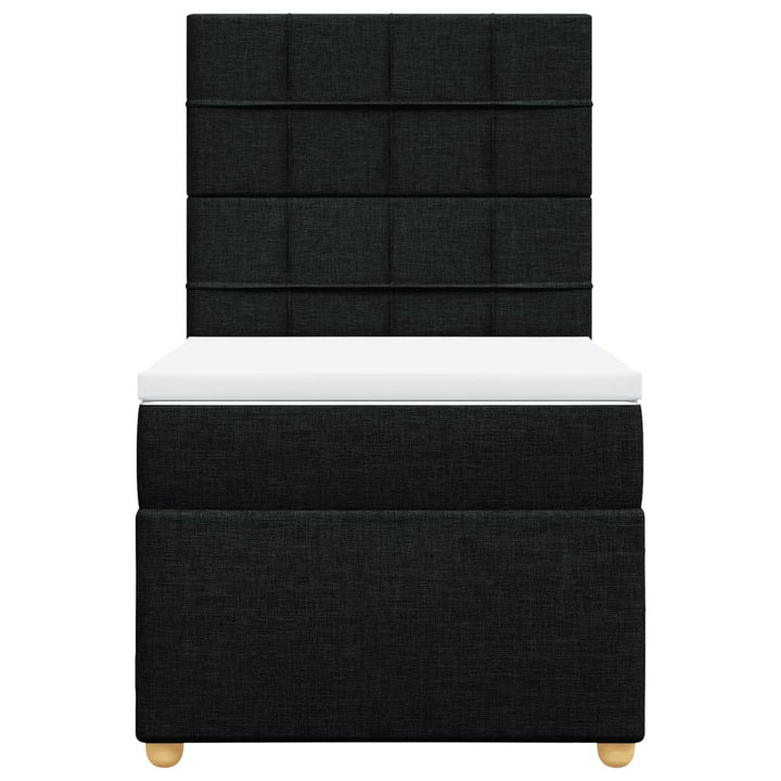 kontinentalseng med madras 90x190 cm stof sort