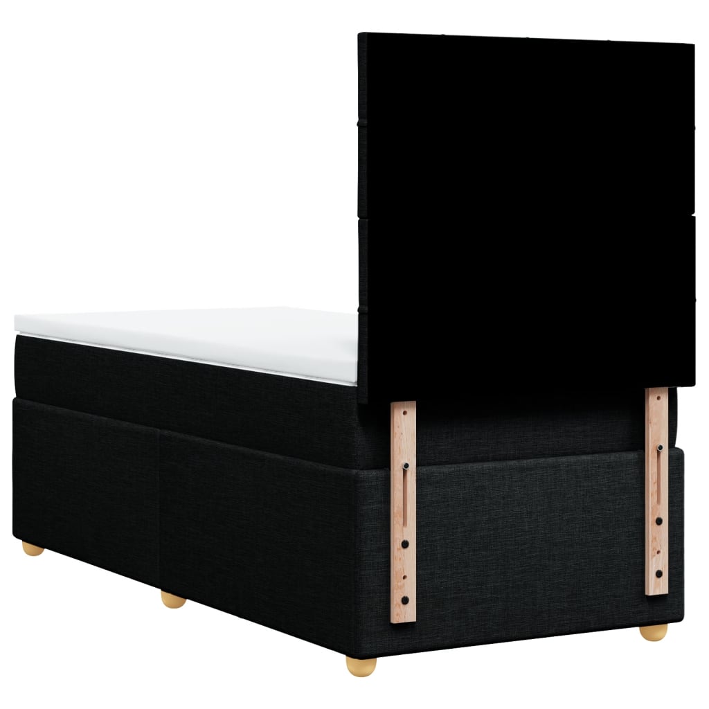 kontinentalseng med madras 90x190 cm stof sort