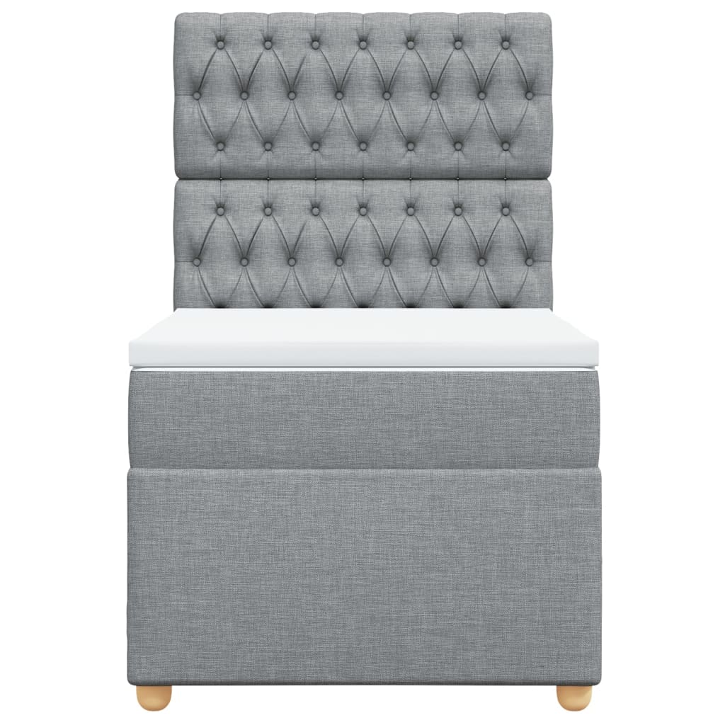 kontinentalseng med madras 90x190 cm stof lysegrå