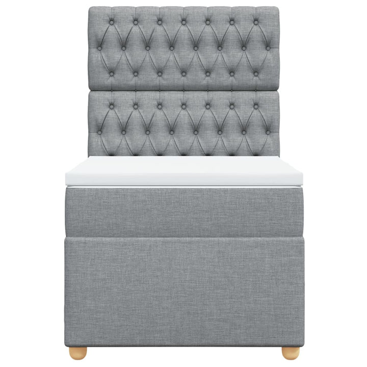 kontinentalseng med madras 90x190 cm stof lysegrå