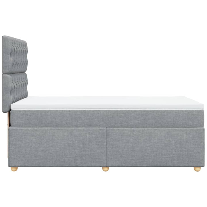 kontinentalseng med madras 90x190 cm stof lysegrå