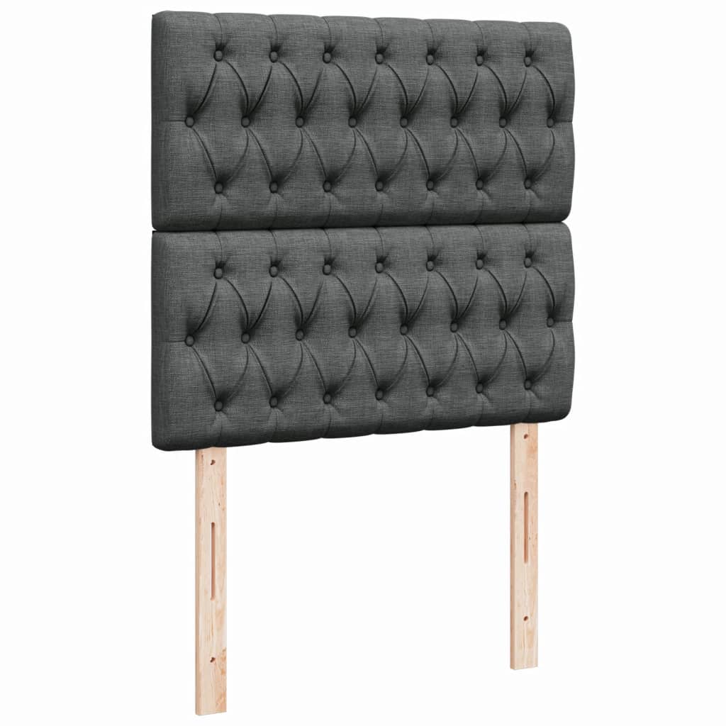 kontinentalseng med madras 90x190 cm stof mørkegrå