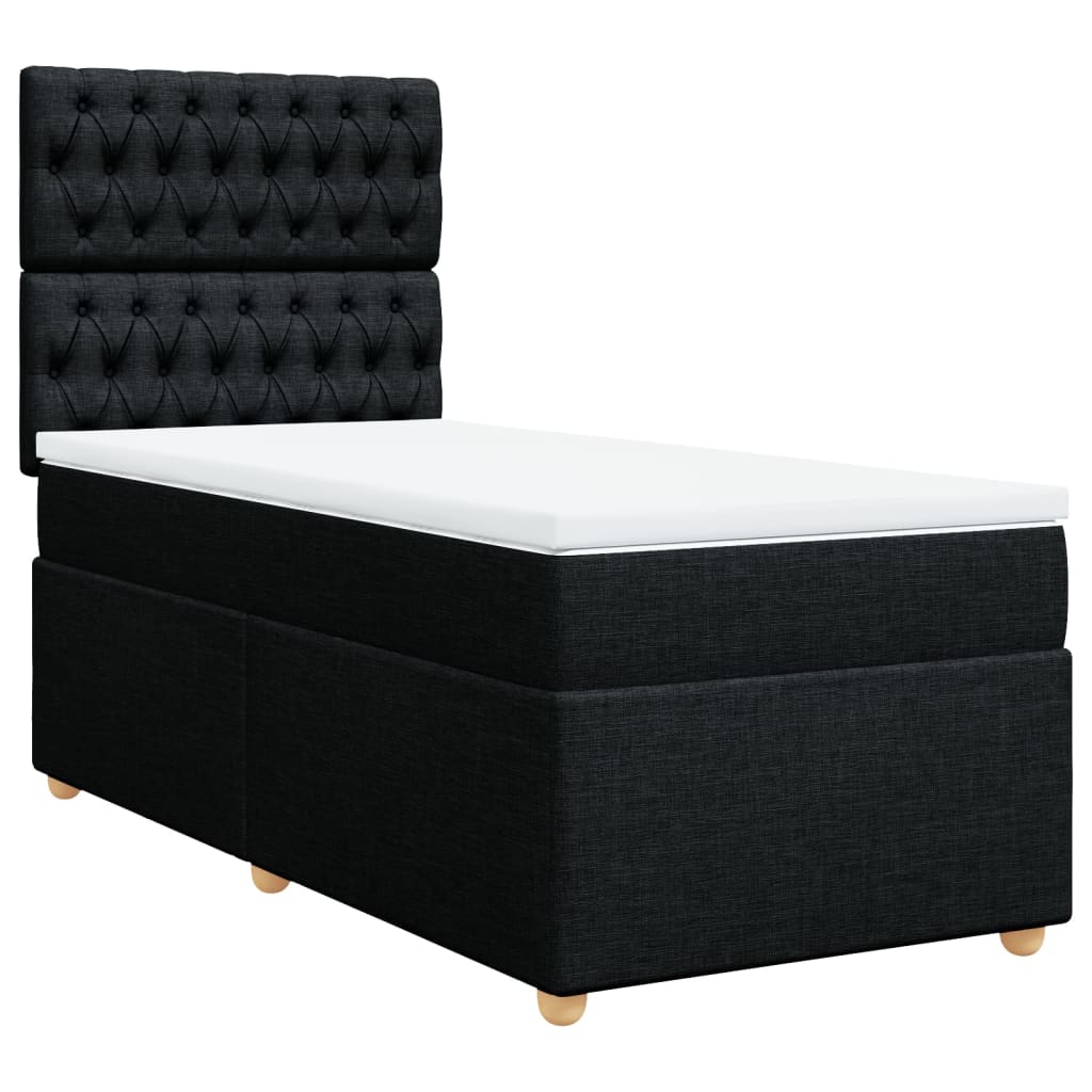kontinentalseng med madras 90x190 cm stof sort