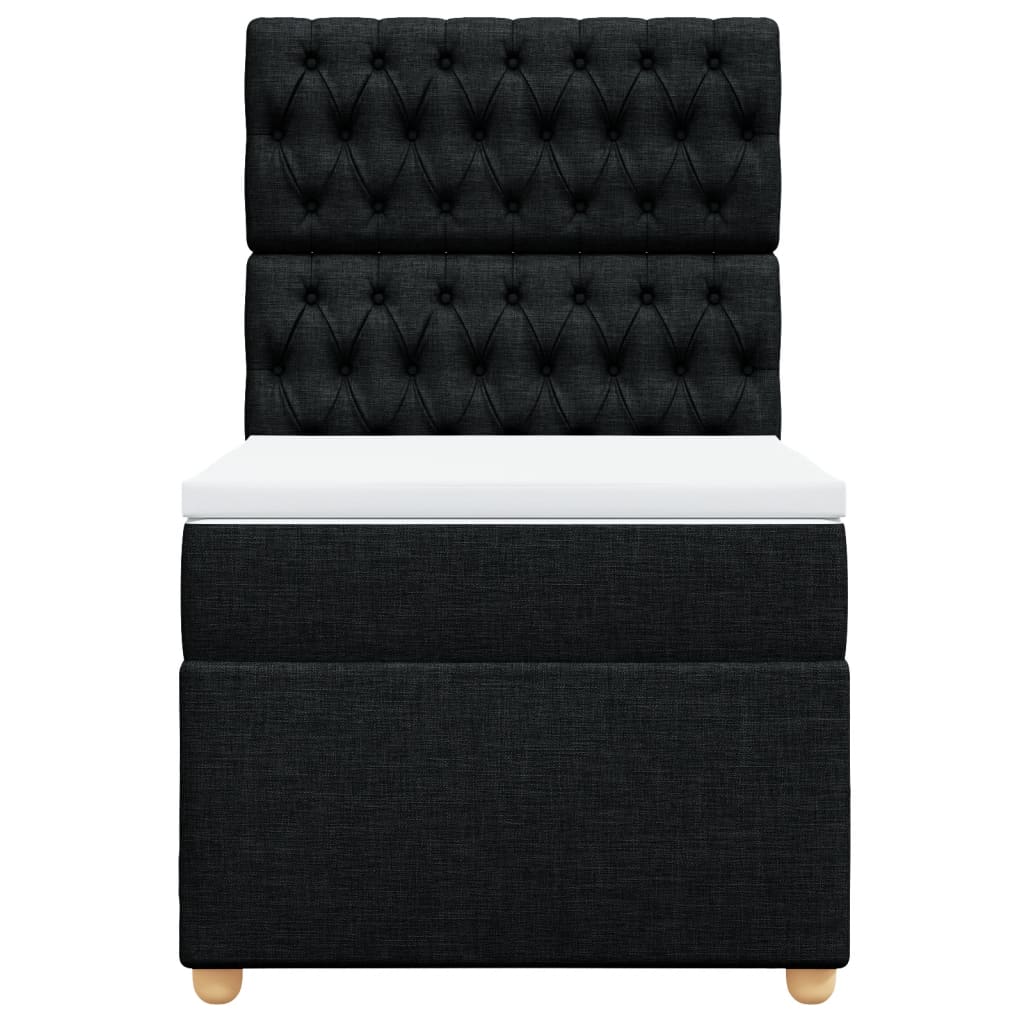 kontinentalseng med madras 90x190 cm stof sort