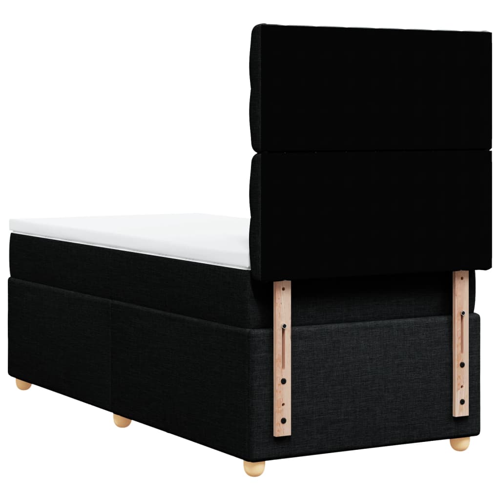 kontinentalseng med madras 90x190 cm stof sort