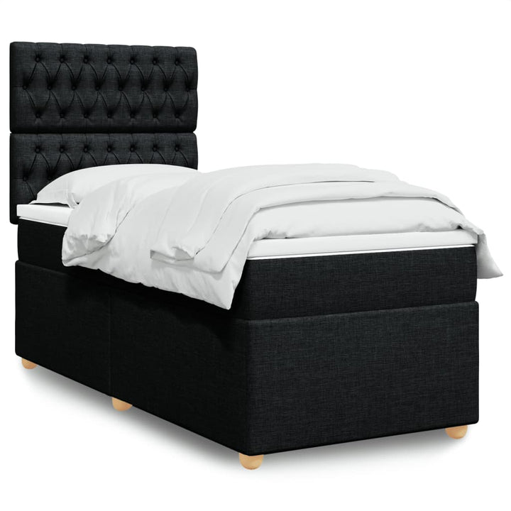 kontinentalseng med madras 90x190 cm stof sort