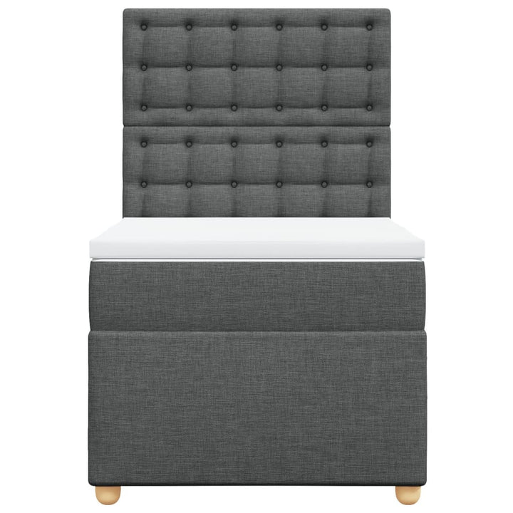 kontinentalseng med madras 90x190 cm stof mørkegrå