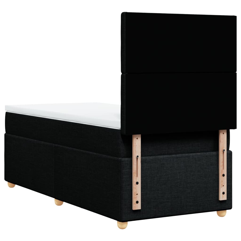 kontinentalseng med madras 90x190 cm stof sort