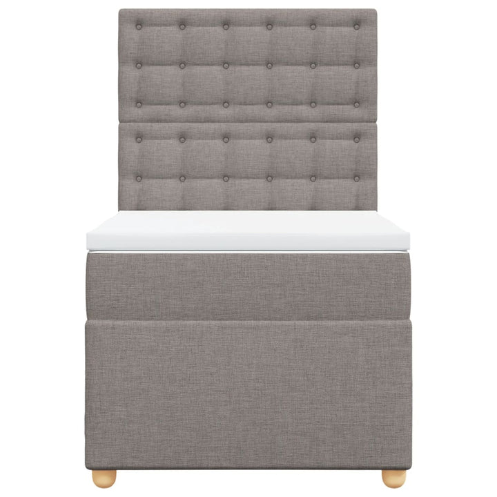 kontinentalseng med madras 90x190 cm stof gråbrun