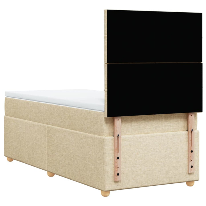 kontinentalseng med madras 90x200 cm stof cremefarvet