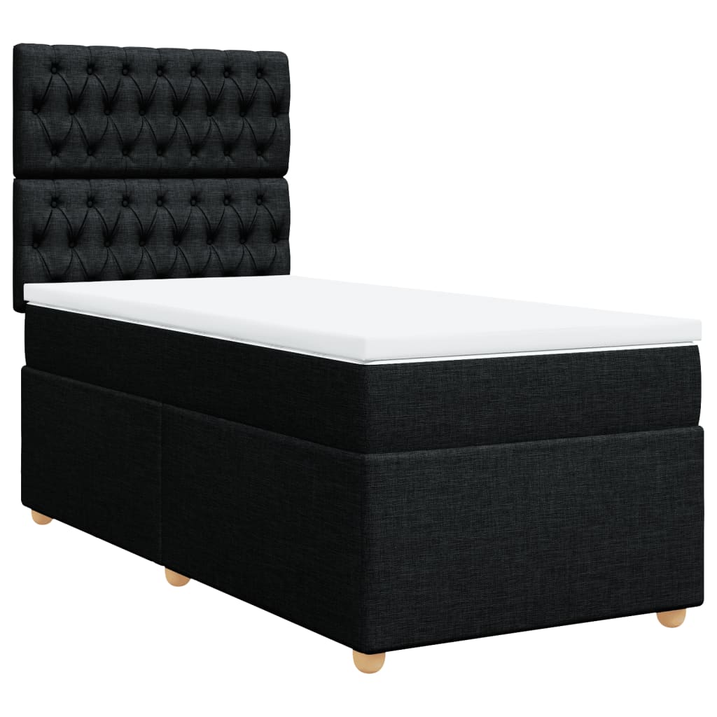 kontinentalseng med madras 90x200 cm stof sort