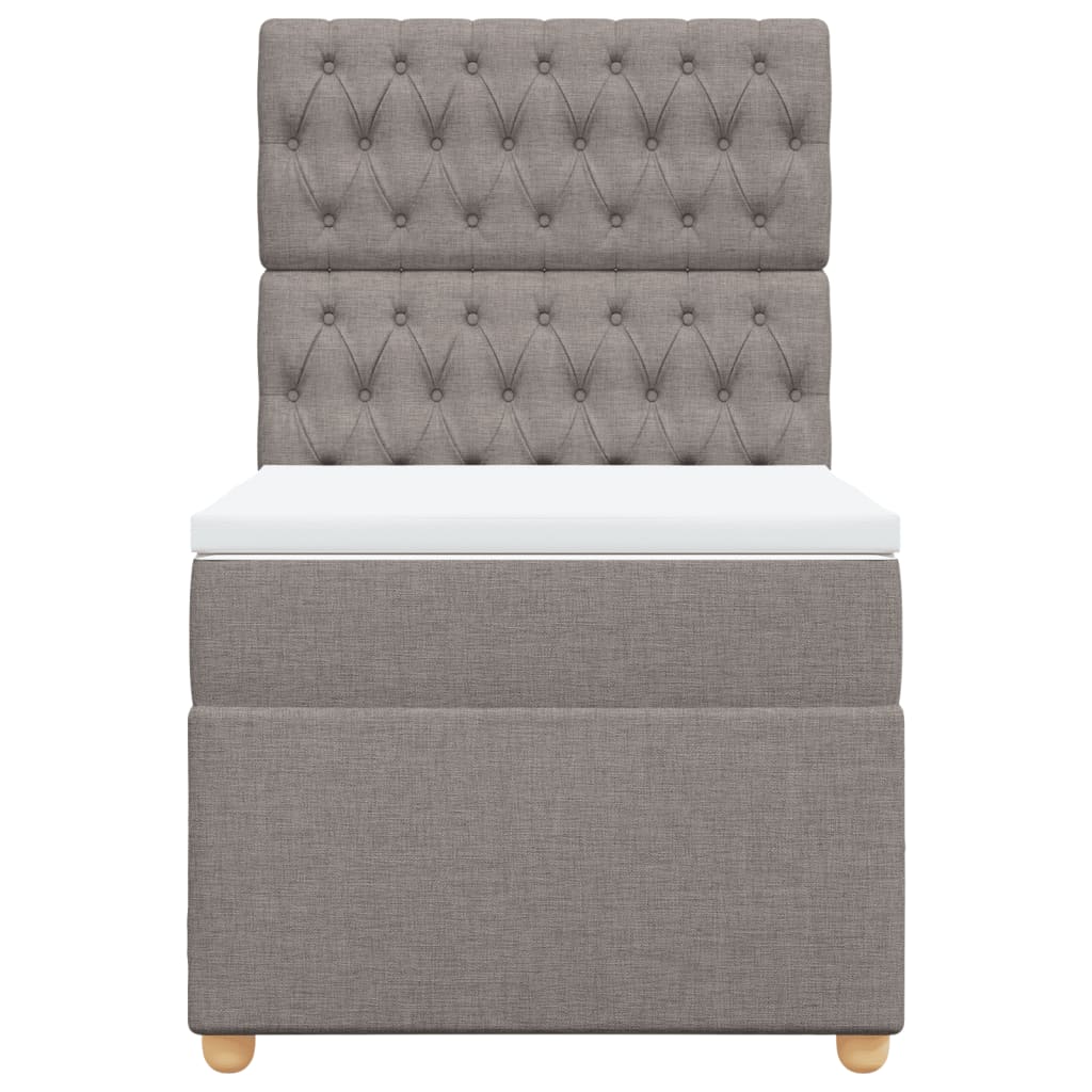 kontinentalseng med madras 90x200 cm stof gråbrun