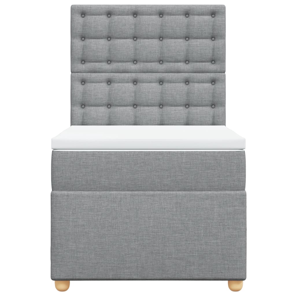 kontinentalseng med madras 90x200 cm stof lysegrå