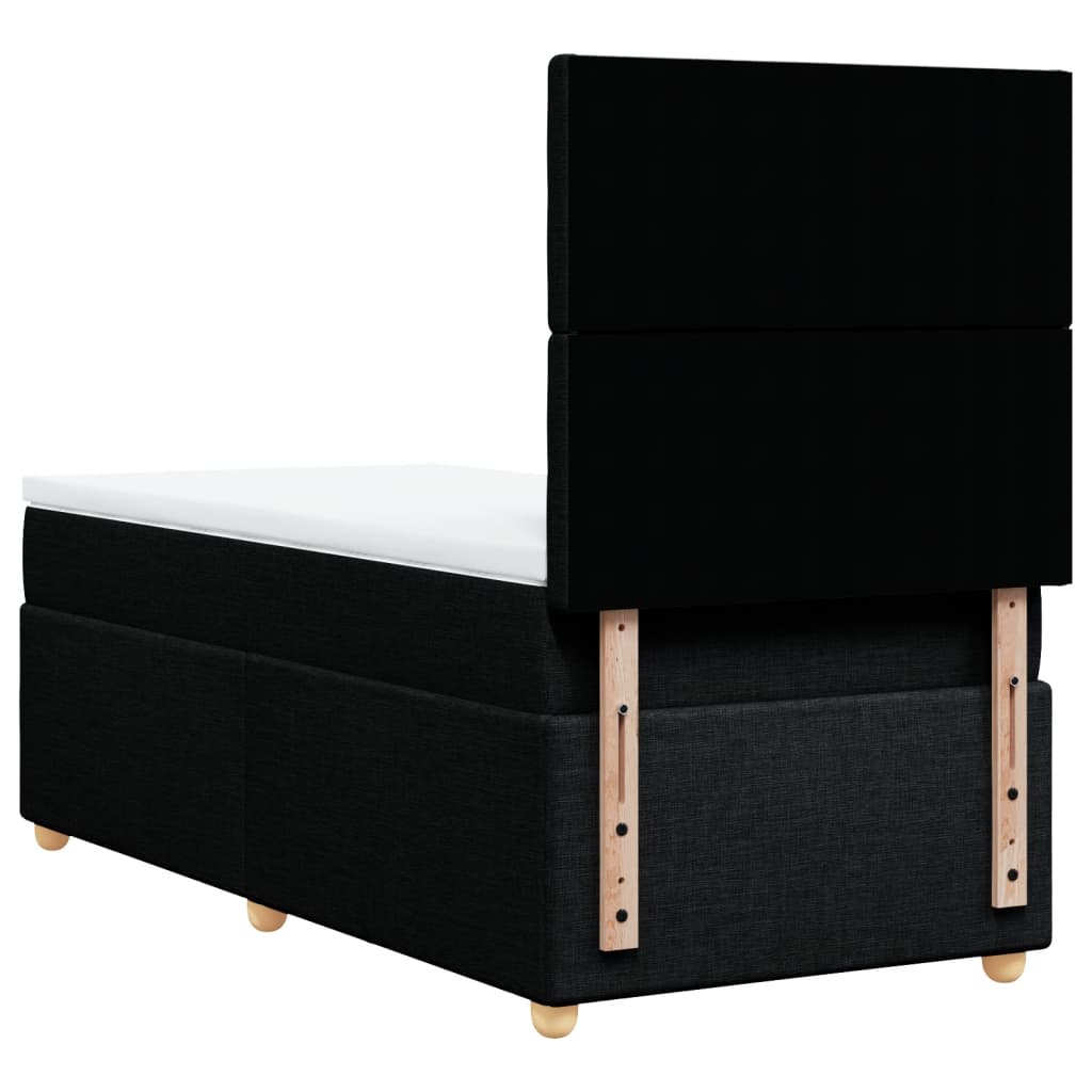 kontinentalseng med madras 90x200 cm stof sort