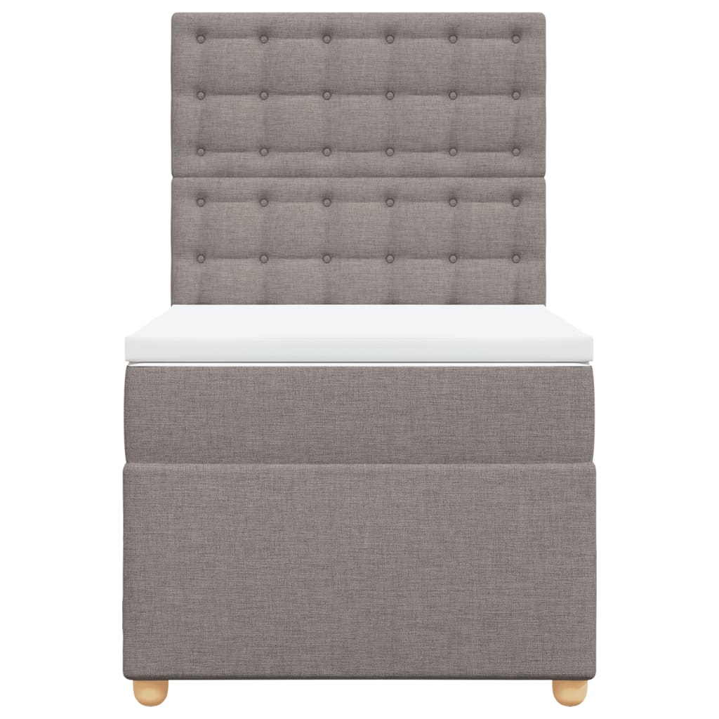 kontinentalseng med madras 90x200 cm stof gråbrun