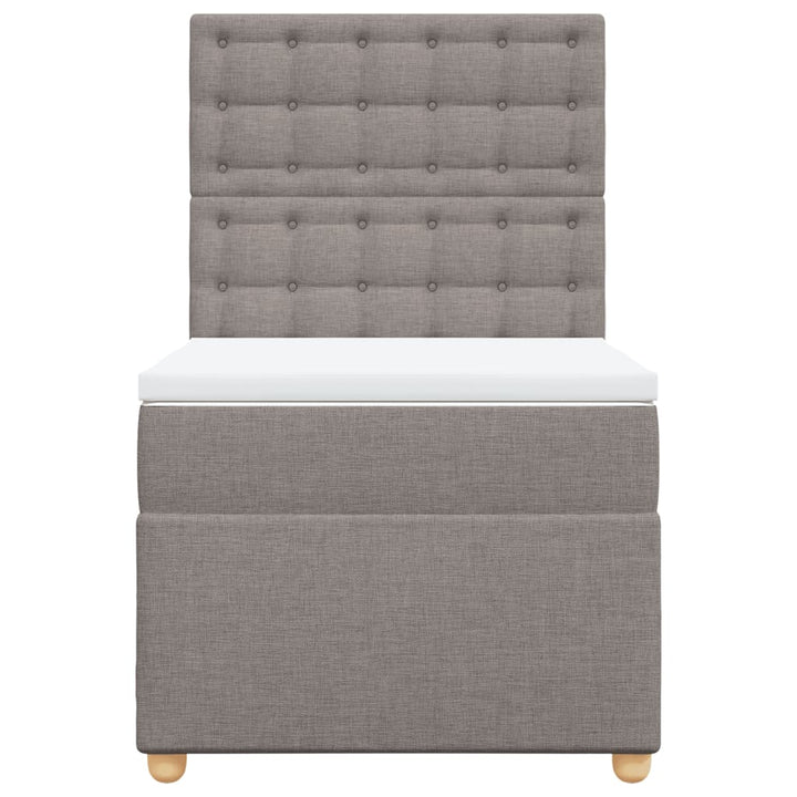 kontinentalseng med madras 90x200 cm stof gråbrun