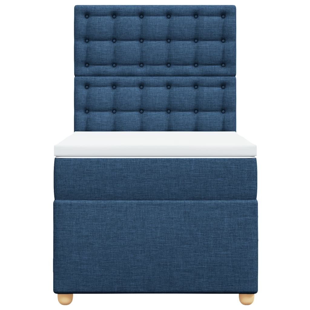 kontinentalseng med madras 90x200 cm stof blå